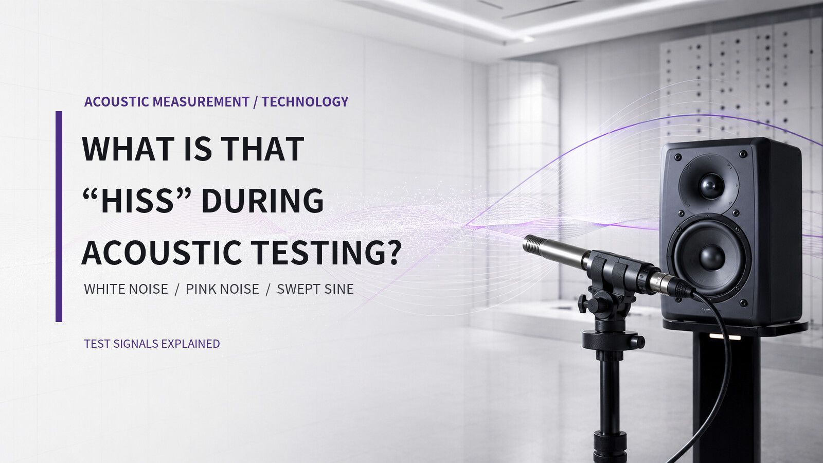 White noise, pink noise, and swept-sine signals used in acoustic measurement