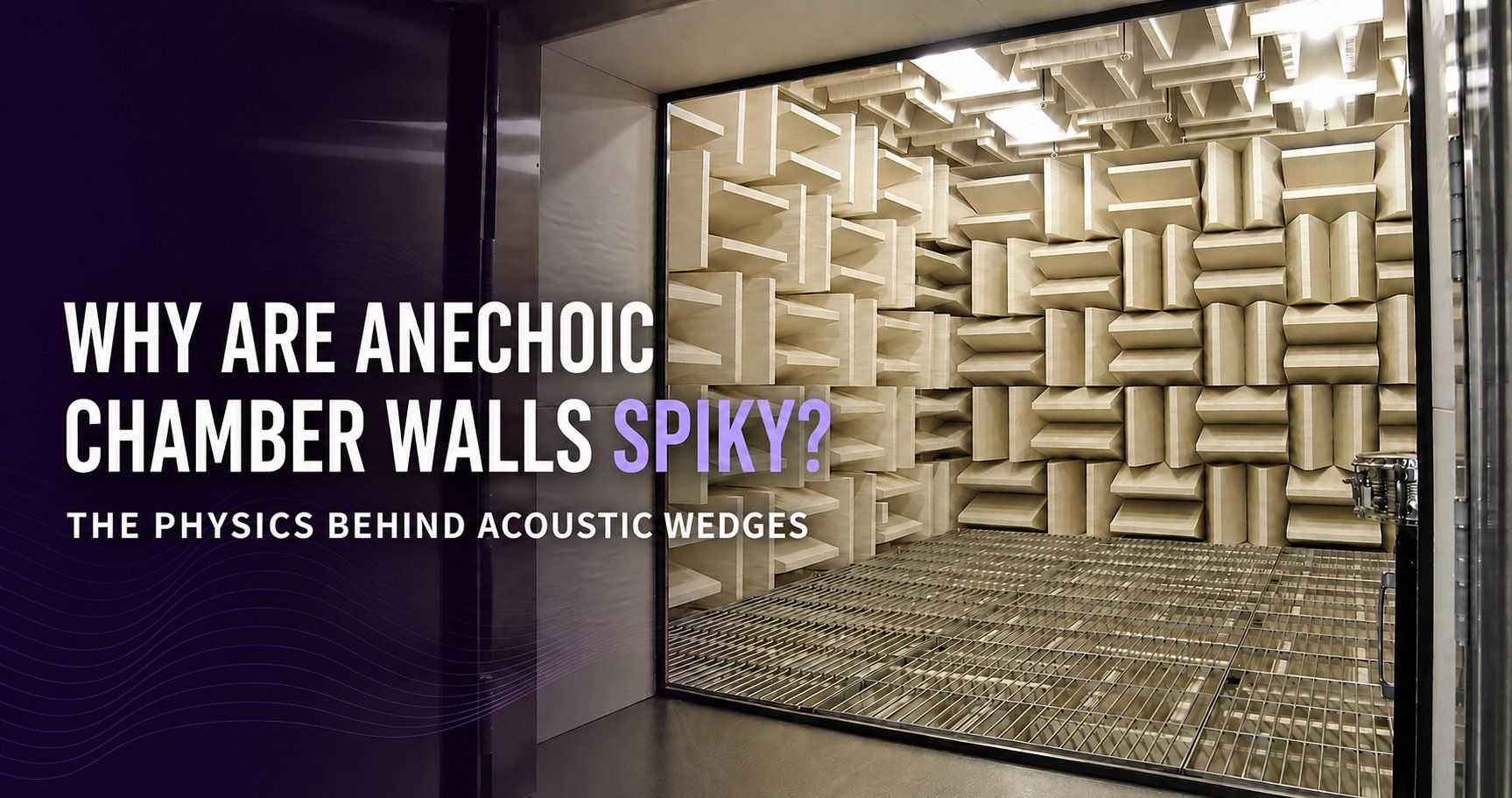 Acoustic wedges installed on the walls of an anechoic chamber